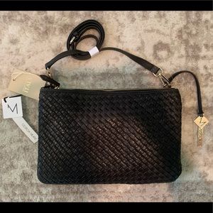 Brand new with tags - black woven crossbody purse